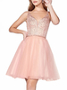 Robe de cocktaille robe de soirée de mariage col V à bretelle décolleté