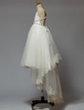 Robe de cortège enfant robe cérémonie fille asymétrique blanche à bretelle décoré des perles