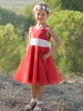 Robe de cortège enfant robe de soirée fille col rond au genou