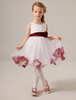 Robe de cortège fille en tulle blanc avec ceinture de fleur