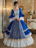 Robe de costume Marie Antoinette en polyester bleu rétro pour femme robe de bal de style européen