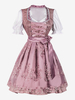 Robe de costume rétro rose à imprimé floral et nœuds