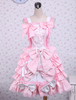 Robe de coton rose bonbon Loltia cavalier s’incline couches volants Déguisements Halloween