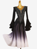 Robe De Danse De Salon Noir Femmes Manches Longues Robe Costume De Danse
