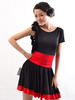 Robe de danse latine en rayonne noir bicolore à volants Déguisements Halloween
