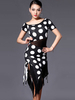 Robe de danse latine femmes col rond à manches courtes irrégulière sans manches 2021 Costume moulante latine avec des chaussettes au genou Déguisements Halloween