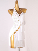 Robe de danse latine Robe de polyester Femme Blanc Sexy Sexy Fringe Strass Strass Dancer latine Dancant Porter