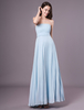 Robe de demoiselle dhonneur A-ligne en mousseline de soie avec taille empire
