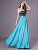Robe de demoiselle dhonneur Aqua Sweetheart Une robe de soirée plissée longue au sol drapée Milanoo
