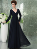 Robe de demoiselle dhonneur bleu marine foncé Robe en mousseline plissée torsadée en V profond