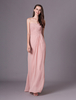 Robe de demoiselle dhonneur Blush Pinklong sans bretelles en mousseline de soie Robe de soirée plissée
