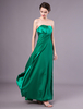 Robe de demoiselle dhonneur bustier vert foncé avec plissé