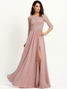 Robe de demoiselle dhonneur camée en dentelle marron une ligne robe de soirée de mariage longueur plancher