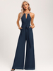 Robe de demoiselle dhonneur combinaison longueur au sol fermeture éclair en mousseline robe de soirée de mariage