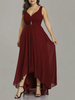 Robe De Demoiselle Dhonneur De Taille Plus En Mousseline De Soie Une Ligne Vneck Asymétrique Robe De Bal De Mariage Robes De Fête