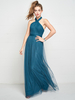 Robe de demoiselle dhonneur dos nu froncée ligne a en tulle robes de soirée de mariage