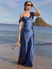 Robe de demoiselle dhonneur dos ouvert asymétrique sirène robes longues de fête de mariage