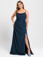 Robe de demoiselle dhonneur en mousseline de soie gaine longueur au sol robes formelles