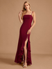 Robe de demoiselle dhonneur en mousseline de soie gaine robe de bal longueur au sol