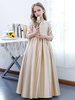 Robe de demoiselle dhonneur fille dentelle dentelle col bijou demi-manches champagne