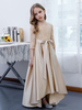 Robe de demoiselle dhonneur fille dentelle dentelle col bijou demi-manches champagne