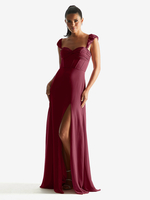 Robe de demoiselle dhonneur gaine longueur au sol fermeture éclair en mousseline de soie robes formelles