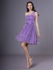 Robe de demoiselle dhonneur lilas robe de soirée de mariage une épaule en dentelle courte