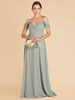 Robe de demoiselle dhonneur Robe de bal en mousseline de soie longue au sol Personnalisation gratuite