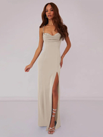 Robe de demoiselle dhonneur robe de bal longueur au sol à lacets en polyester robe de soirée de mariage