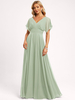 Robe de demoiselle dhonneur robe de bal longueur au sol fermeture éclair en mousseline robe de soirée de mariage