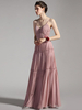 Robe de demoiselle dhonneur rose col en V robes dinvité de mariage robe de demoiselle dhonneur plissée sans manches