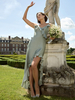 Robe de demoiselle dhonneur sirène longueur au sol fermeture éclair élastique en soie comme Satin robe de soirée de mariage
