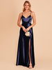 Robe de demoiselle dhonneur trapèze longueur au sol dos nu en tissu satiné robe de soirée de mariage