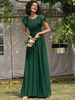 Robe de demoiselle dhonneur trapèze longueur au sol fermeture éclair en mousseline robe de soirée de mariage