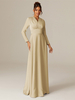 Robe de demoiselle dhonneur trapèze longueur au sol fermeture éclair tissu satiné robes formelles