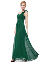 Robe de demoiselle honneur honneur longue en mousseline de soie Robes de bal en mousseline de soie 2021 Une épaule Fleurs Courge Plissé