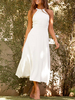 Robe de fiançée robe de mariage col montant à bretelle à la cheville
