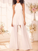 Robe de fiançée robe de mariage col rond à bretelle au sol