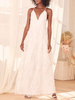 Robe de fiançée robe de mariage col V à bretelle à la cheville