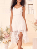Robe de fiançée robe de mariage col V à bretelle devant courte arrière longue