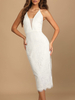 Robe de fiançée robe de mariage col V à bretelle jupe droite en dentelle