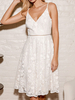 Robe de fiançée robe de mariée col V à bretelle au genou