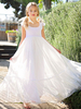 Robe de fille de fleur blanche en dentelle col carré longueur au sol robe cortège enfant
