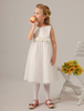 Robe de fille de fleurs en tulle ivoire avec fleur