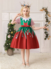 Robe de fête pour Noël en polyester en polyester polyester imprimé floral imprimement des vacances de Noël robe