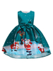 Robe de fête pour Noël Green Polyester Fiber Imprimerie des vacances de Noël Costumes Robe