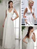 Robe de Gossip Girl A-ligne blanche en chiffon et en satin col carré longueur plancher