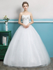 Robe de Mariage 2021 Robe de Bal Princesse Robe Bustier en Tulle Ivoire Longueur Plancher Robe de Mariée