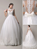 Robe de mariage en organza ivoire avec dentelle à traîne Milanoo