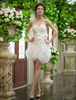 Robe de mariage en organza ivoire avec noeud à col en coeur Milanoo